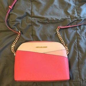 Pink Michael kors cross body purse